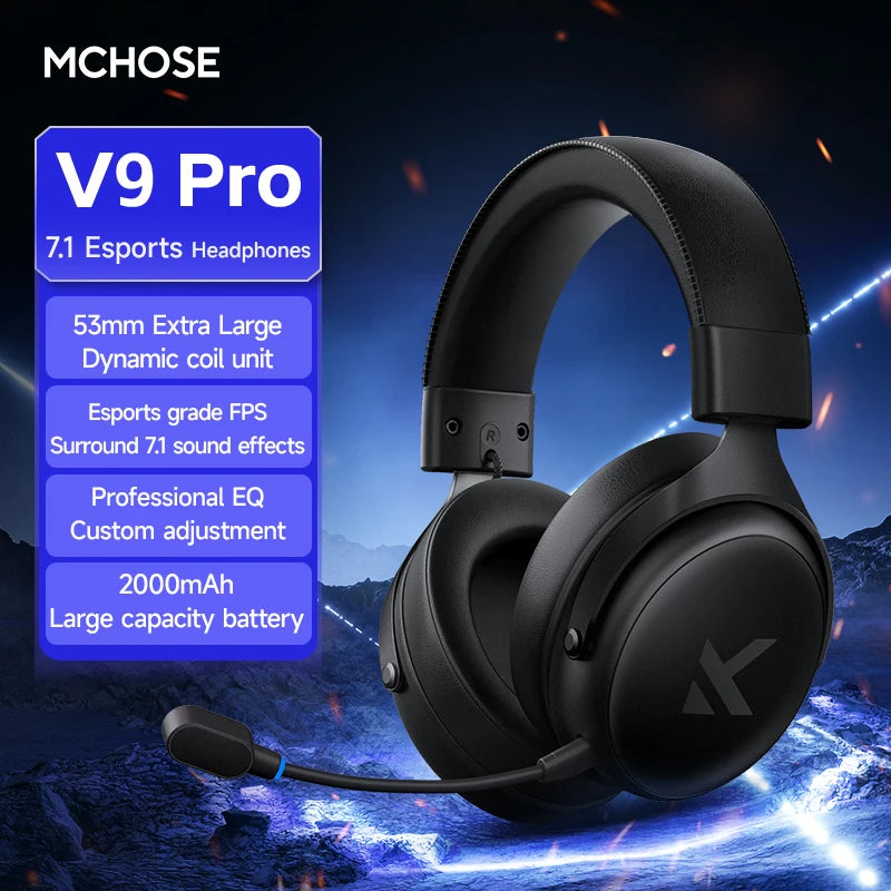 Professional 7.1 Wireless Gaming Headset - TOPSPEED, 4-Mode, AI Mic