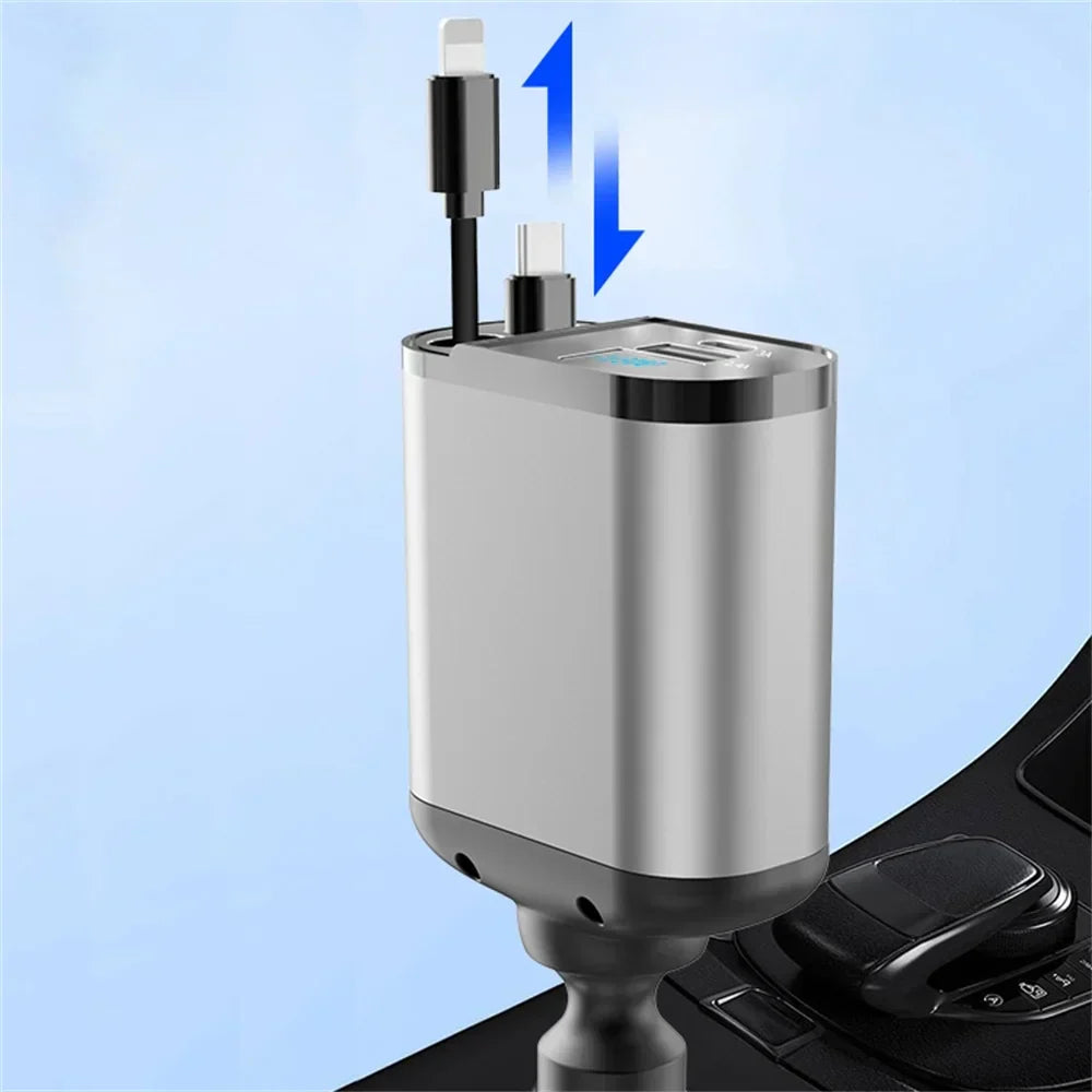 4 IN 1 Retractable Car Charger
