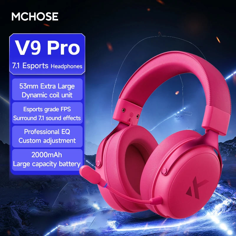 Professional 7.1 Wireless Gaming Headset - TOPSPEED, 4-Mode, AI Mic