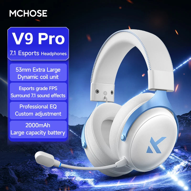 Professional 7.1 Wireless Gaming Headset - TOPSPEED, 4-Mode, AI Mic