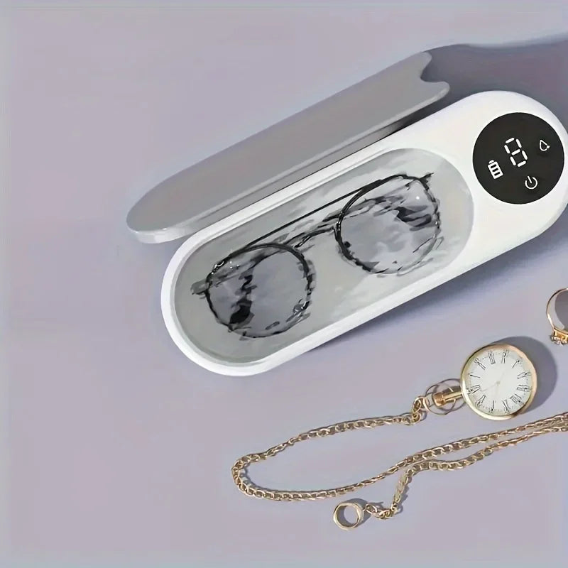 1pc High-Frequency Ultrasonic Glasses Cleaner Machine - Wireless Control, Multi-Purpose Cleaning for Eyewear and Accessories