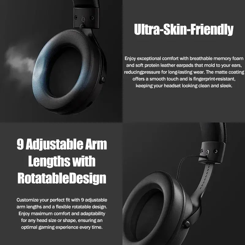 Professional 7.1 Wireless Gaming Headset - TOPSPEED, 4-Mode, AI Mic